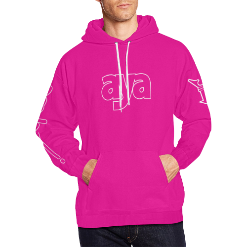 AYA HD PINK1 All Over Print Hoodie for Men/Large Size (USA Size) (Model H13)