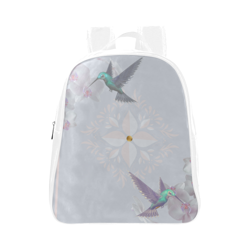 Orchids and Hummingbirds School Backpack (Model 1601)(Small)