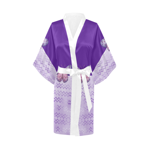 Purple Butterfly Chevron Kimono Robe