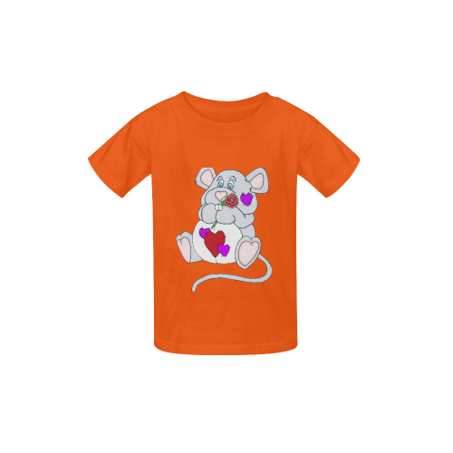Valentine Mouse Orange Kid's  Classic T-shirt (Model T22)