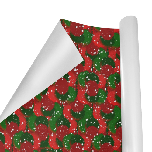 Christmas Snow Red and Green Gift Wrapping Paper 58"x 23" (1 Roll)