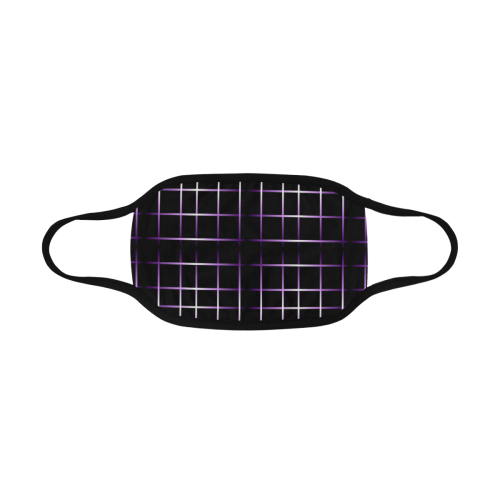 Purple Black Grid Mouth Mask