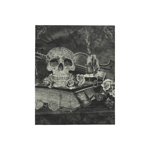 Steampunk Alchemist Mage Roses Celtic Skull old Quilt 40"x50"