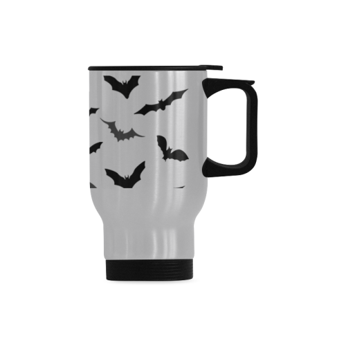 Bats Pattern Travel Mug (Silver) (14 Oz)