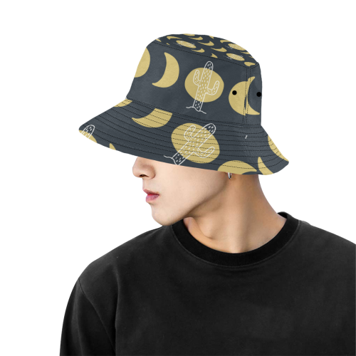 Cactus Moon All Over Print Bucket Hat for Men
