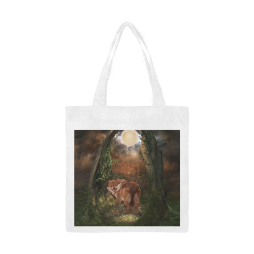 Awesome wolf in the night Canvas Tote Bag/Small (Model 1700)