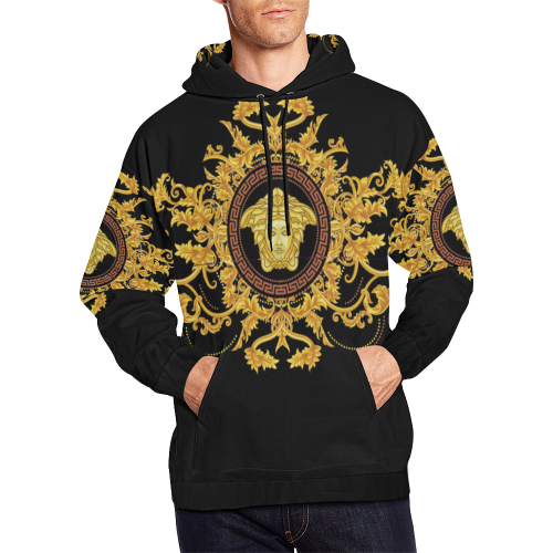 Cashmere Floral Hoodie All Over Print Hoodie for Men/Large Size (USA Size) (Model H13)