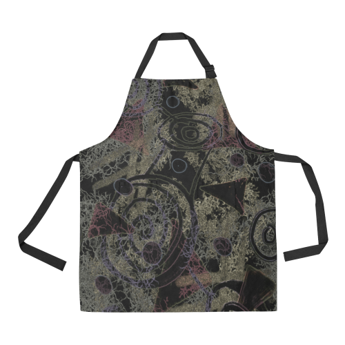Circles in Black All Over Print Apron