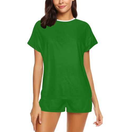 color dark green Women's Short Pajama Set