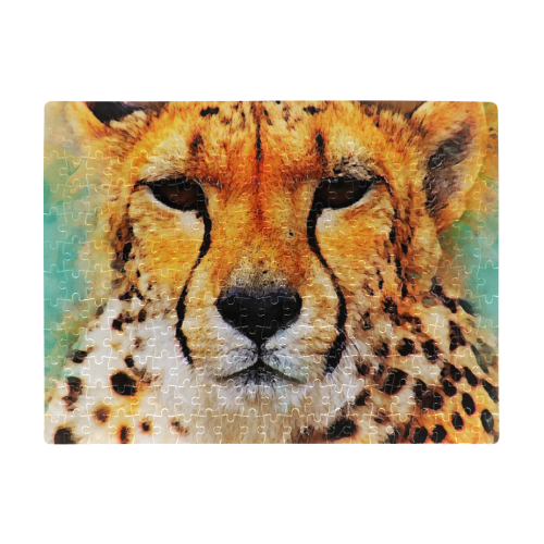 gepard leopard #gepard #leopard #cat A3 Size Jigsaw Puzzle (Set of 252 Pieces)