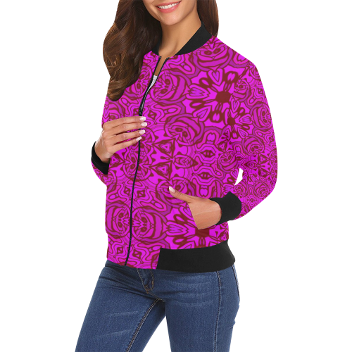 oriental Pattern 7 by JamColors All Over Print Bomber Jacket for Women (Model H19)
