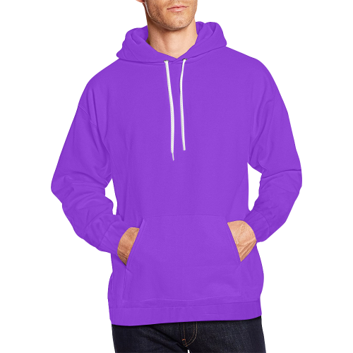 color blue violet All Over Print Hoodie for Men/Large Size (USA Size) (Model H13)