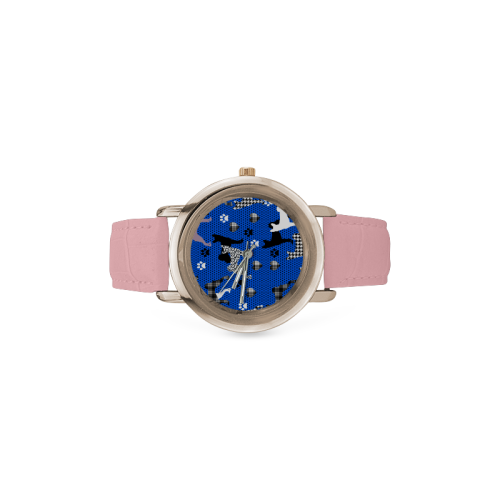 Basenji Women's Rose Gold Leather Strap Watch(Model 201)