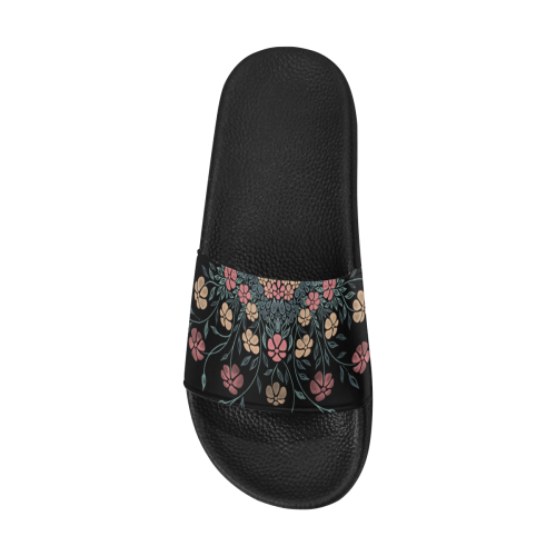 Pretty Powder Pastels Flowers Mandala Pattern Women's Slide Sandals (Model 057)