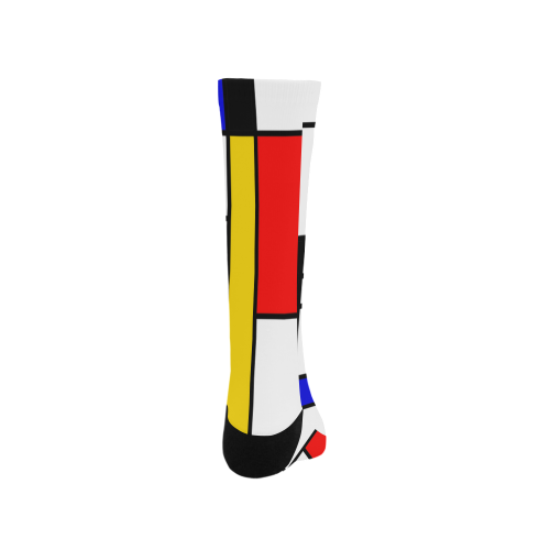 Bauhouse Composition Mondrian Style Men's Custom Socks