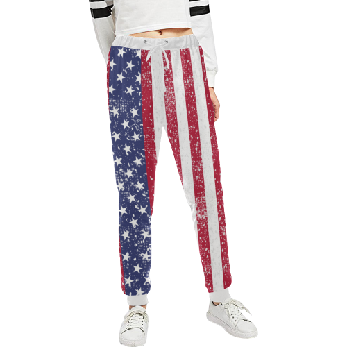 American Flag Distressed Unisex All Over Print Sweatpants (Model L11)