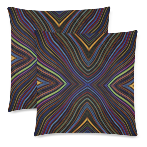 Wild Wavy X Lines 04 Custom Zippered Pillow Cases 18"x 18" (Twin Sides) (Set of 2)