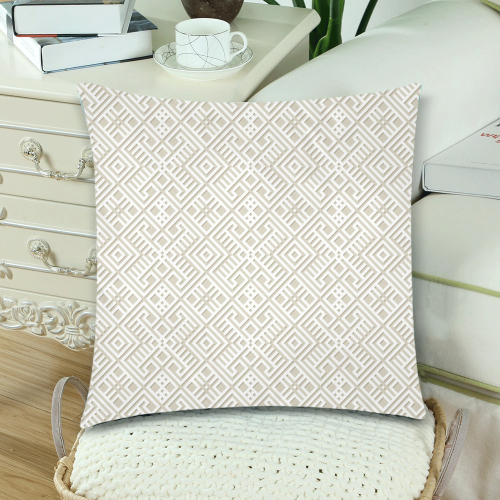 White 3D Geometric Pattern Custom Zippered Pillow Cases 18"x 18" (Twin Sides) (Set of 2)