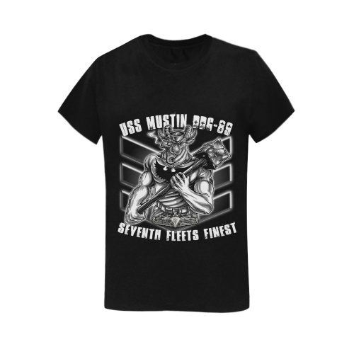 USS Mustin DDG-89 Seventh Fleets Finest Women's T-Shirt in USA Size (Two Sides Printing)