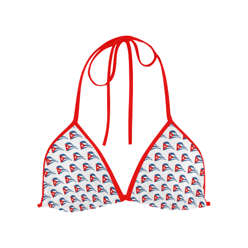 Cuban Flapping Flags Custom Bikini Swimsuit Top