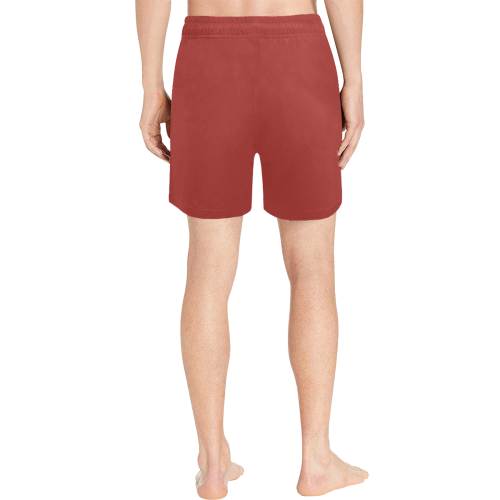 color brown Men's Mid-Length Swim Shorts (Model L39)