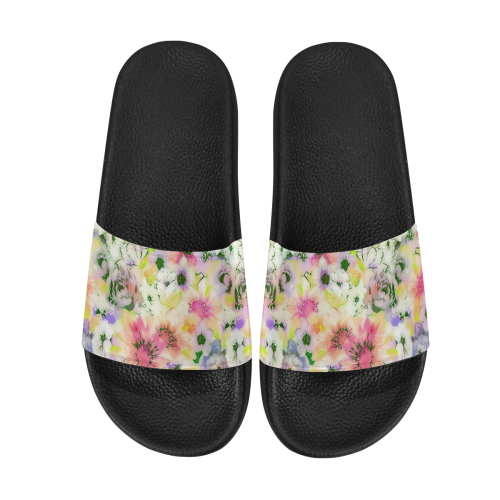 pretty spring floral Women's Slide Sandals (Model 057)