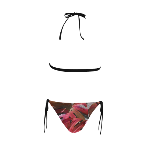 filandedron red bikini Buckle Front Halter Bikini Swimsuit (Model S08)