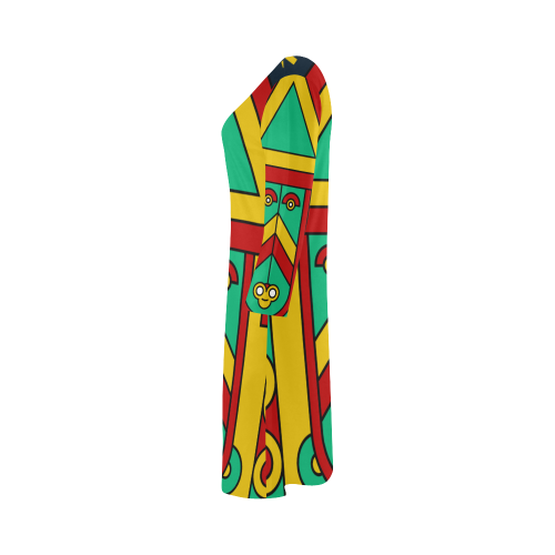 Aztec Spiritual Tribal Bateau A-Line Skirt (D21)