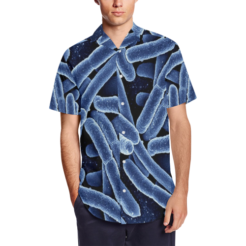 bacilli bacteria Men's Short Sleeve Shirt with Lapel Collar (Model T54)