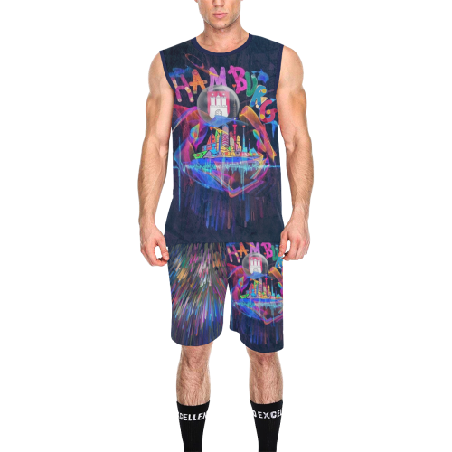 Hamburg Popart by Nico Bielow All Over Print Basketball Uniform