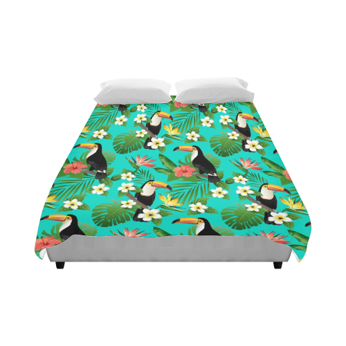 Tropical Summer Toucan Pattern Duvet Cover 86"x70" ( All-over-print)