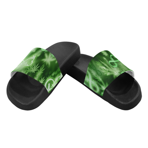 INFINITY GREEN COSMOS Men's Slide Sandals (Model 057)