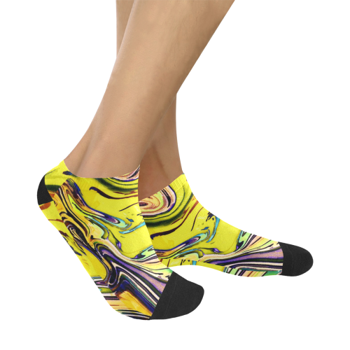 Yellow marble Women's Ankle Socks