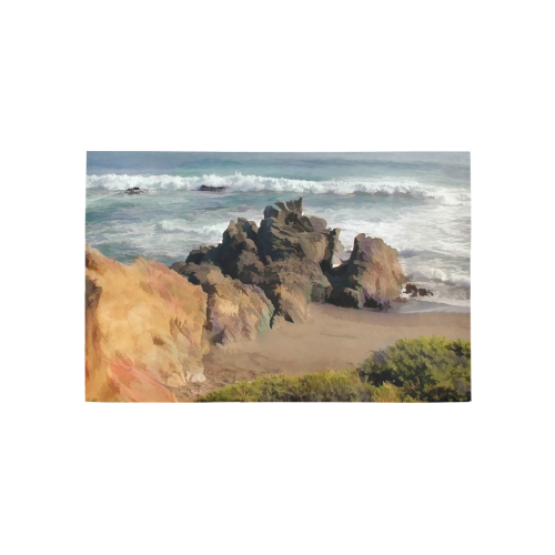 Golden Boulders at Entry to Cambria Beach Area Rug 5'x3'3''