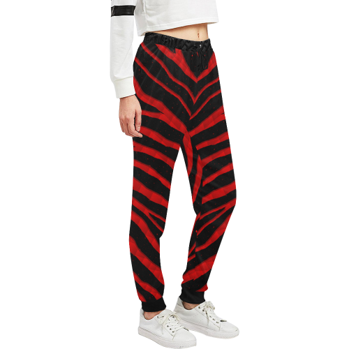 Ripped SpaceTime Stripes - Red Unisex All Over Print Sweatpants (Model L11)