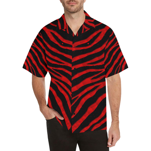 Ripped SpaceTime Stripes - Red Hawaiian Shirt (Model T58)
