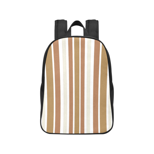 Gold Sienna Stripes Fabric School Backpack (Model 1682) (Medium)