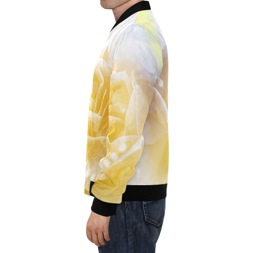 Soft yellow roses All Over Print Bomber Jacket for Men (Model H19)