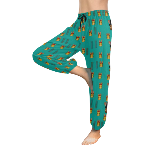 Happy rabbits in the green free grass Women's All Over Print Harem Pants (Model L18)