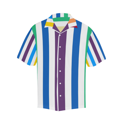 Rainbow Stripes with White Hawaiian Shirt (Model T58)