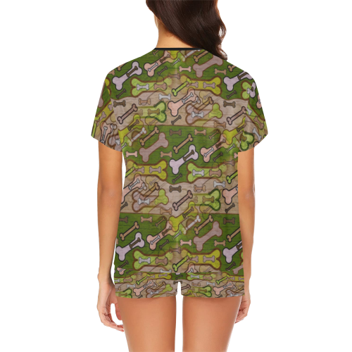 Bones camouflage by Nico Bielow Women's Short Pajama Set