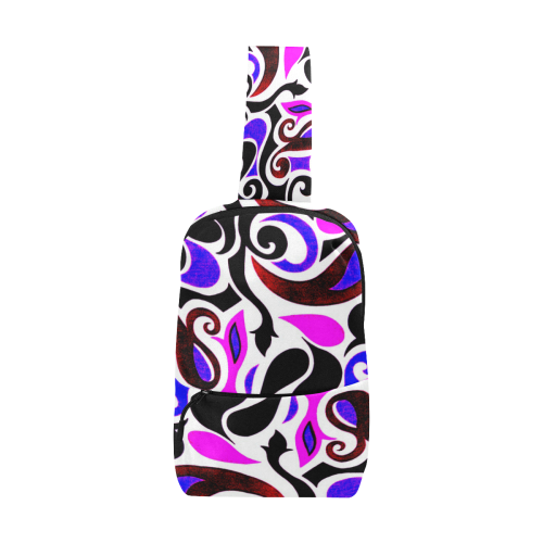 retro swirl abstract watercolor doodle Chest Bag (Model 1678)