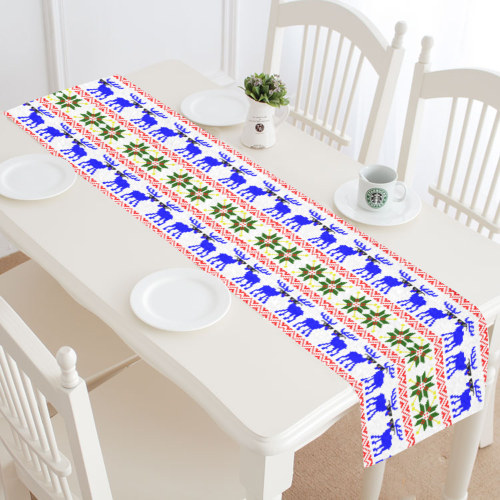 Christmas Ugly Sweater 'Deal With It' Reindeer White Table Runner 14x72 inch