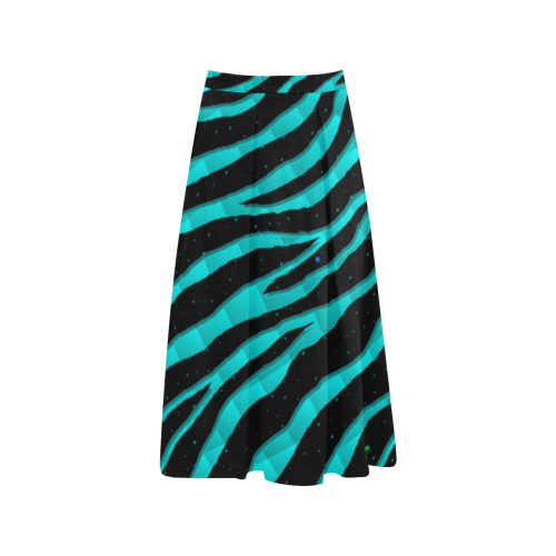 Ripped SpaceTime Stripes - Cyan Aoede Crepe Skirt (Model D16)