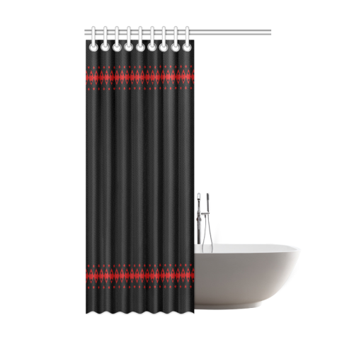 Black and Red Playing Card Shapes Shower Curtain 48"x72"