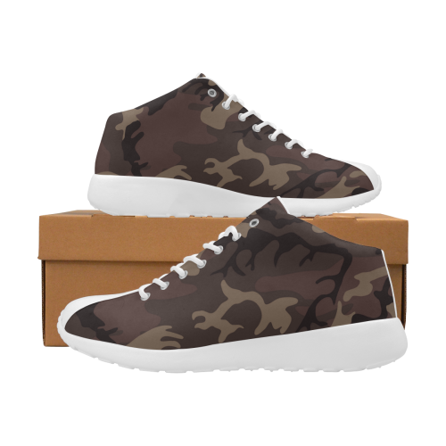 Camo Red Brown Men's Basketball Training Shoes (Model 47502)