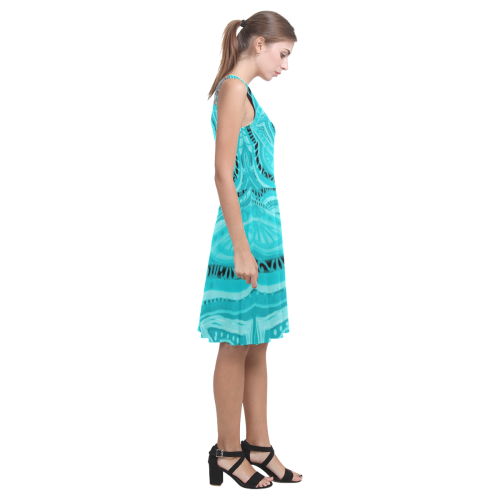 Nidhi-march 2020-turquoise-silver round neck Atalanta Casual Sundress(Model D04)