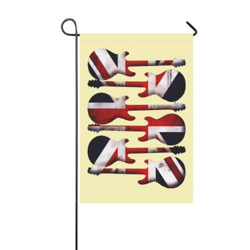 Union Jack British UK Flag Guitars Yellow Garden Flag 12‘’x18‘’（Without Flagpole）