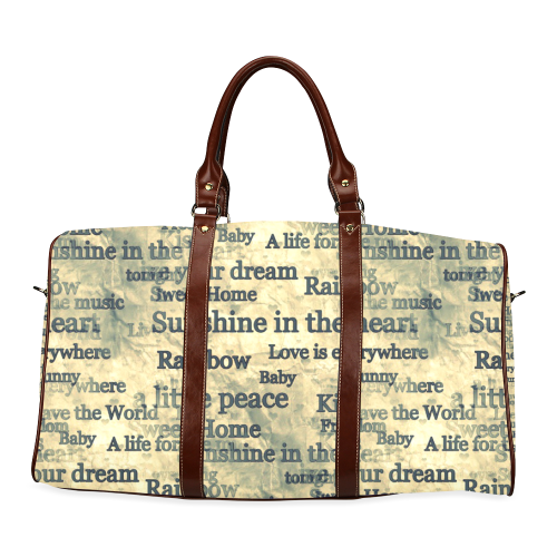Words Popart by Nico Bielow Waterproof Travel Bag/Large (Model 1639)