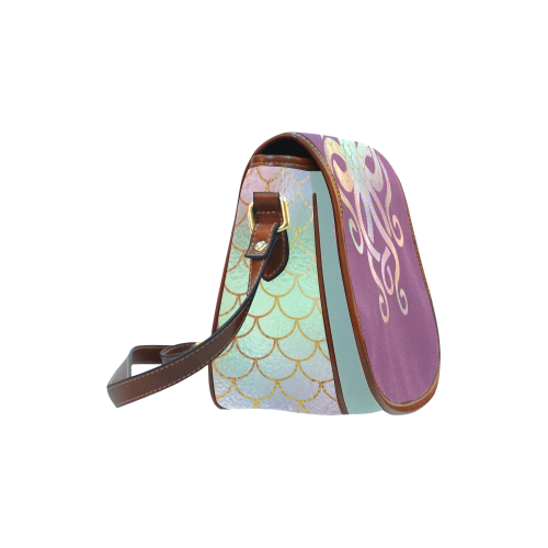 Lilac_teal_Mermaid saddle_by_PiccoGrande Saddle Bag/Large (Model 1649)